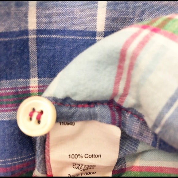 J. Crew Boyfriend Plaid Flannel Button Down Shirt Blue Pink Women's Size XXS - Picture 8 of 9